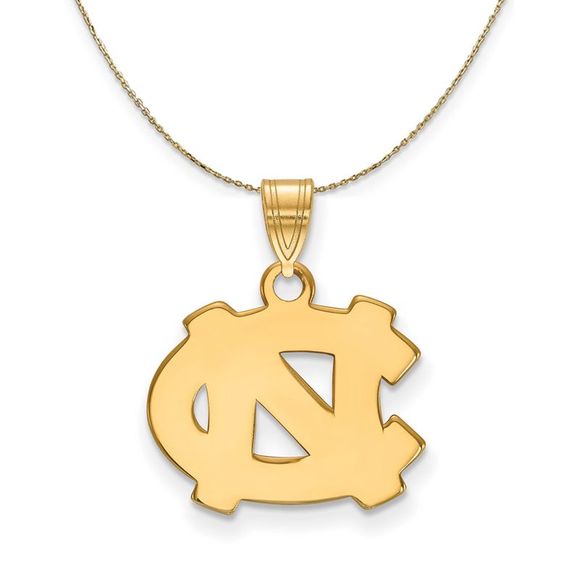 14k Yellow Gold North Carolina Small 'NC' Necklace - 18 Inch